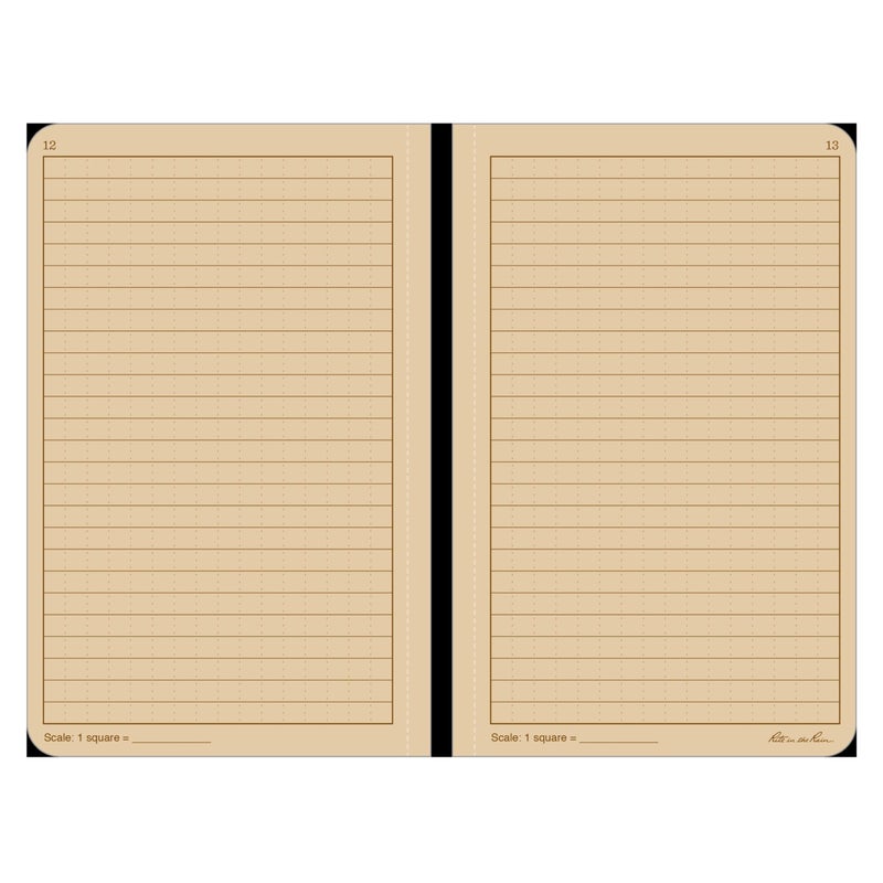 Rite in The Rain Weatherproof Hard Cover Notebook, 4.75" x 7.5", Tan Cover, Universal Pattern (No. 970TF) - Image 2